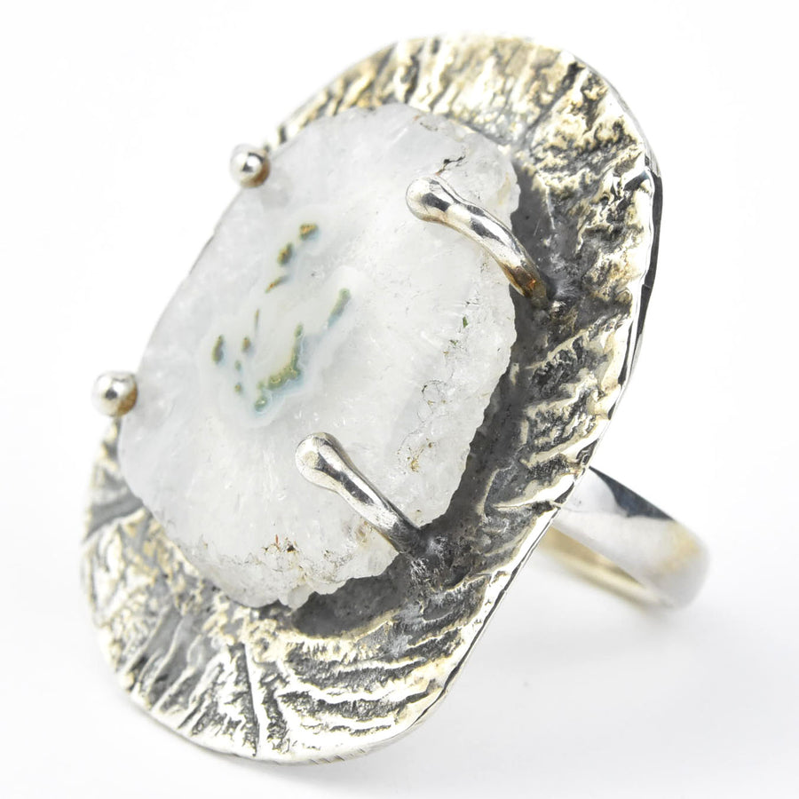 Sliced Quartz Ring in Sterling Silver - Goldmakers Fine Jewelry
