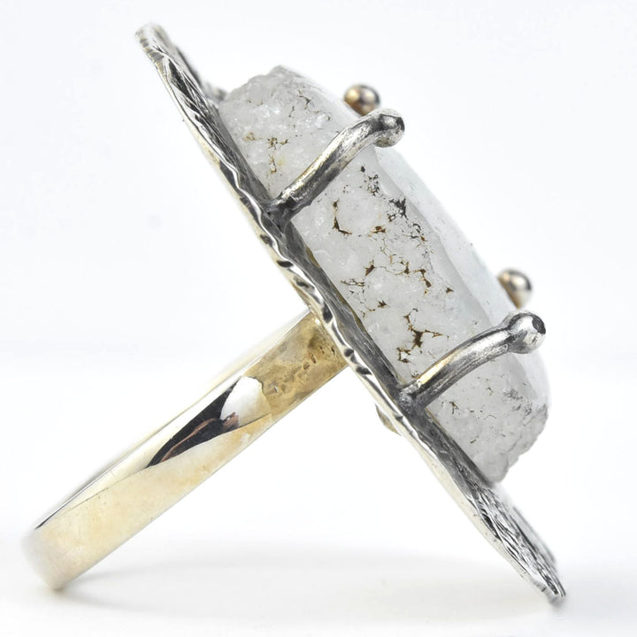 Sliced Quartz Ring in Sterling Silver - Goldmakers Fine Jewelry