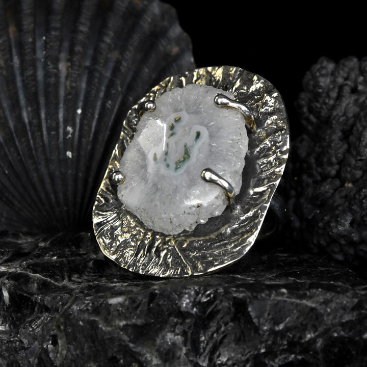 Sliced Quartz Ring in Sterling Silver - Goldmakers Fine Jewelry