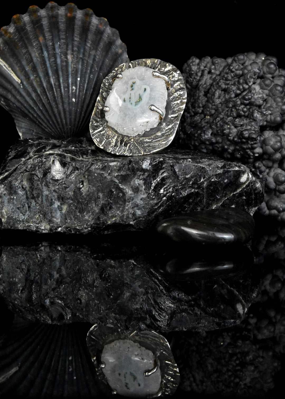 Sliced Quartz Ring in Sterling Silver - Goldmakers Fine Jewelry