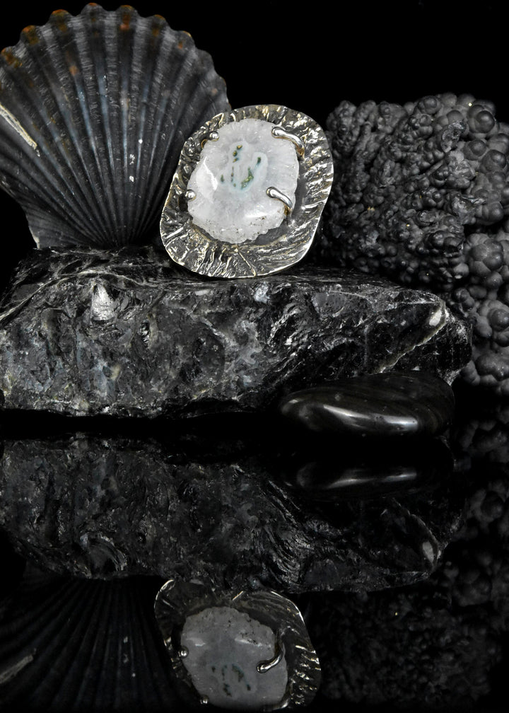 Sliced Quartz Ring in Sterling Silver - Goldmakers Fine Jewelry