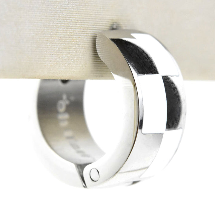 Checkered Rounded Super Chunky Huggie Hoops - Goldmakers Fine Jewelry