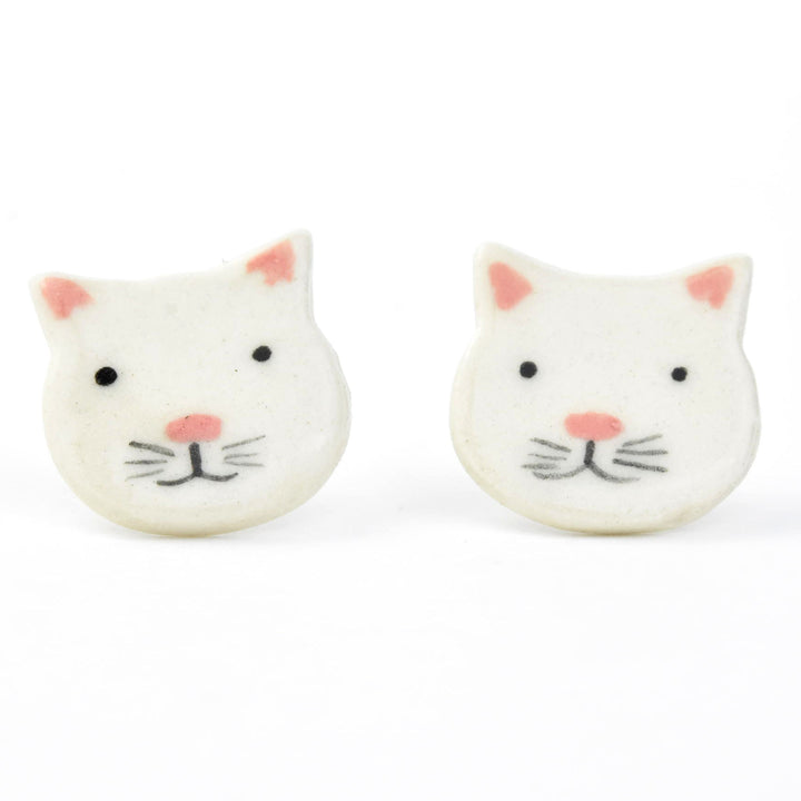 White Kitty Studs - Goldmakers Fine Jewelry