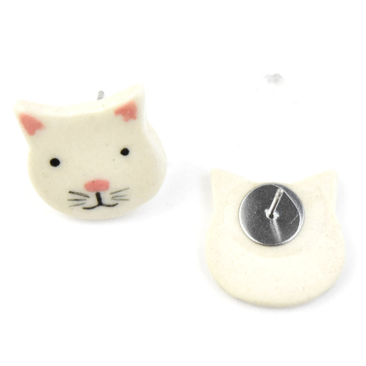 White Kitty Studs - Goldmakers Fine Jewelry
