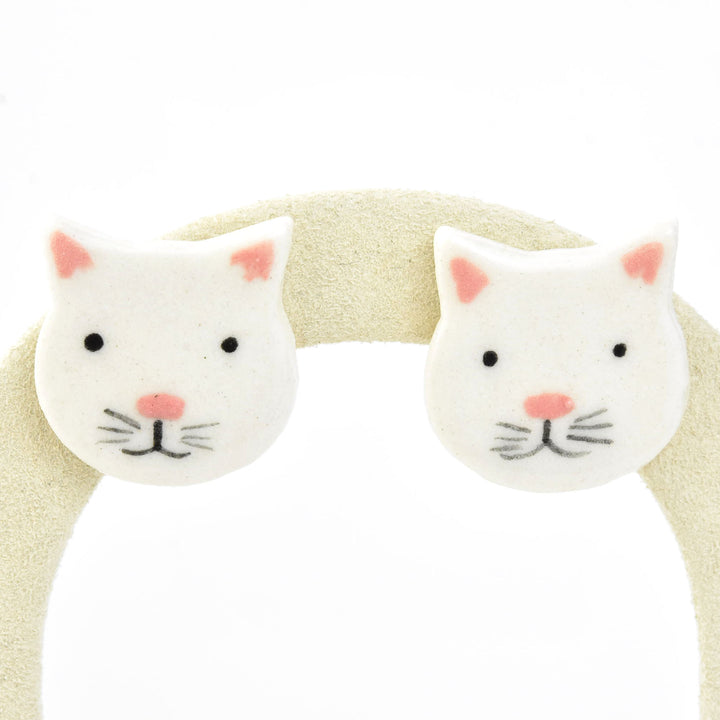 White Kitty Studs - Goldmakers Fine Jewelry