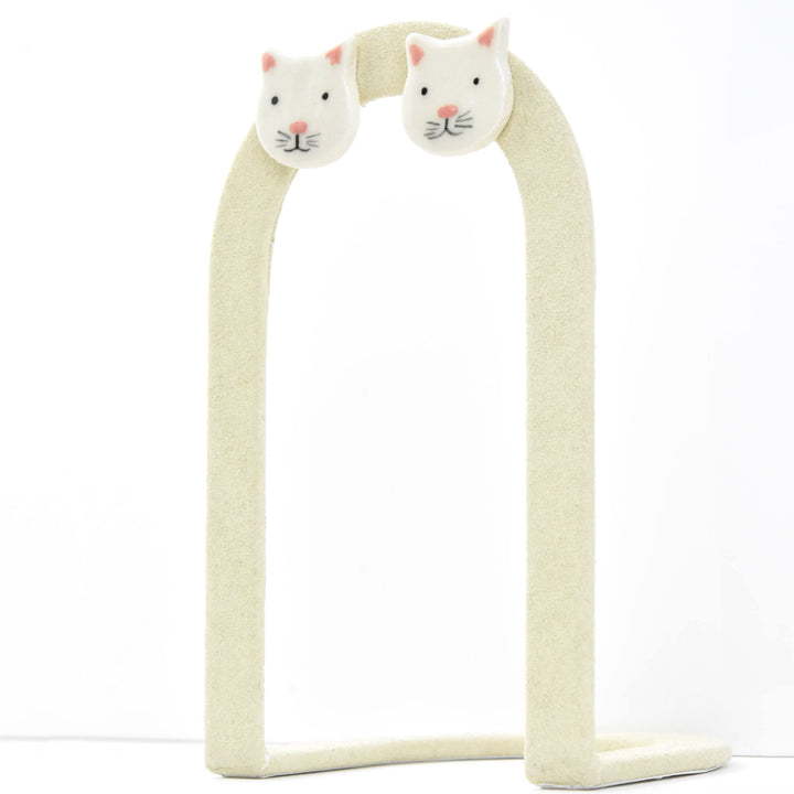 White Kitty Studs - Goldmakers Fine Jewelry