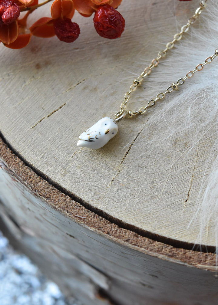 White Owl Necklace