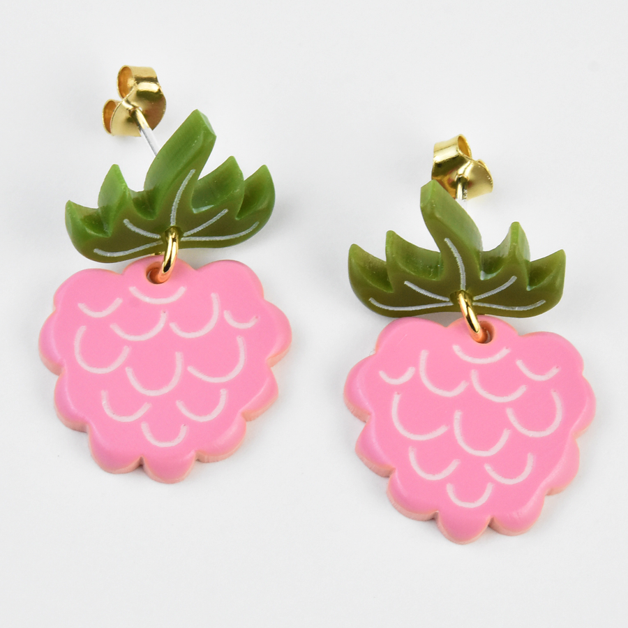 Small Black Raspberry Earrings - Goldmakers Fine Jewelry
