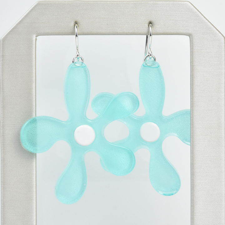 Amoeba Earrings, Large on Wire - Goldmakers Fine Jewelry