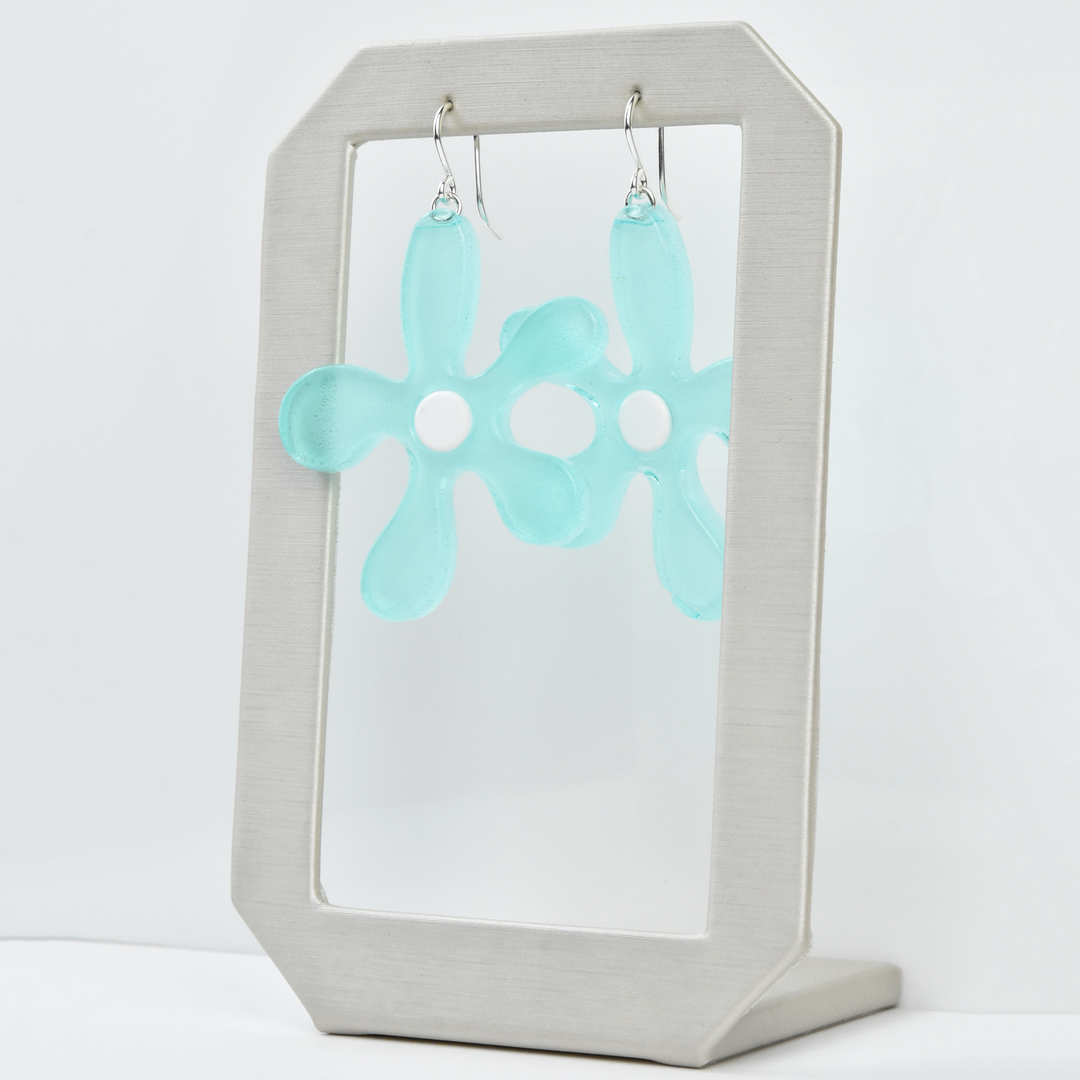 Amoeba Earrings, Large on Wire - Goldmakers Fine Jewelry