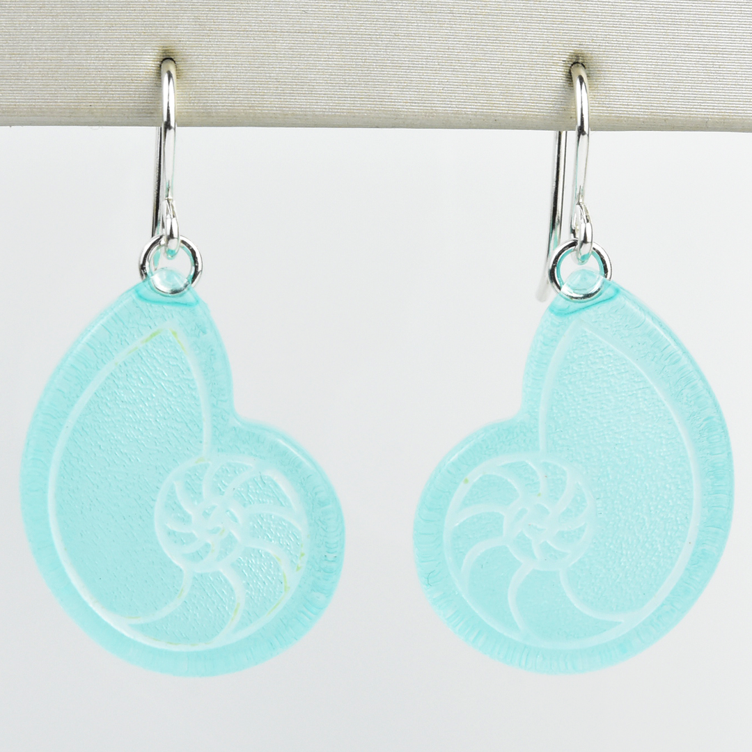Small Nautilus Earrings in Pool - Goldmakers Fine Jewelry