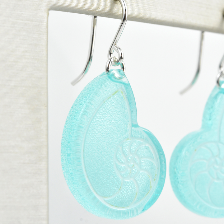 Small Nautilus Earrings in Pool - Goldmakers Fine Jewelry