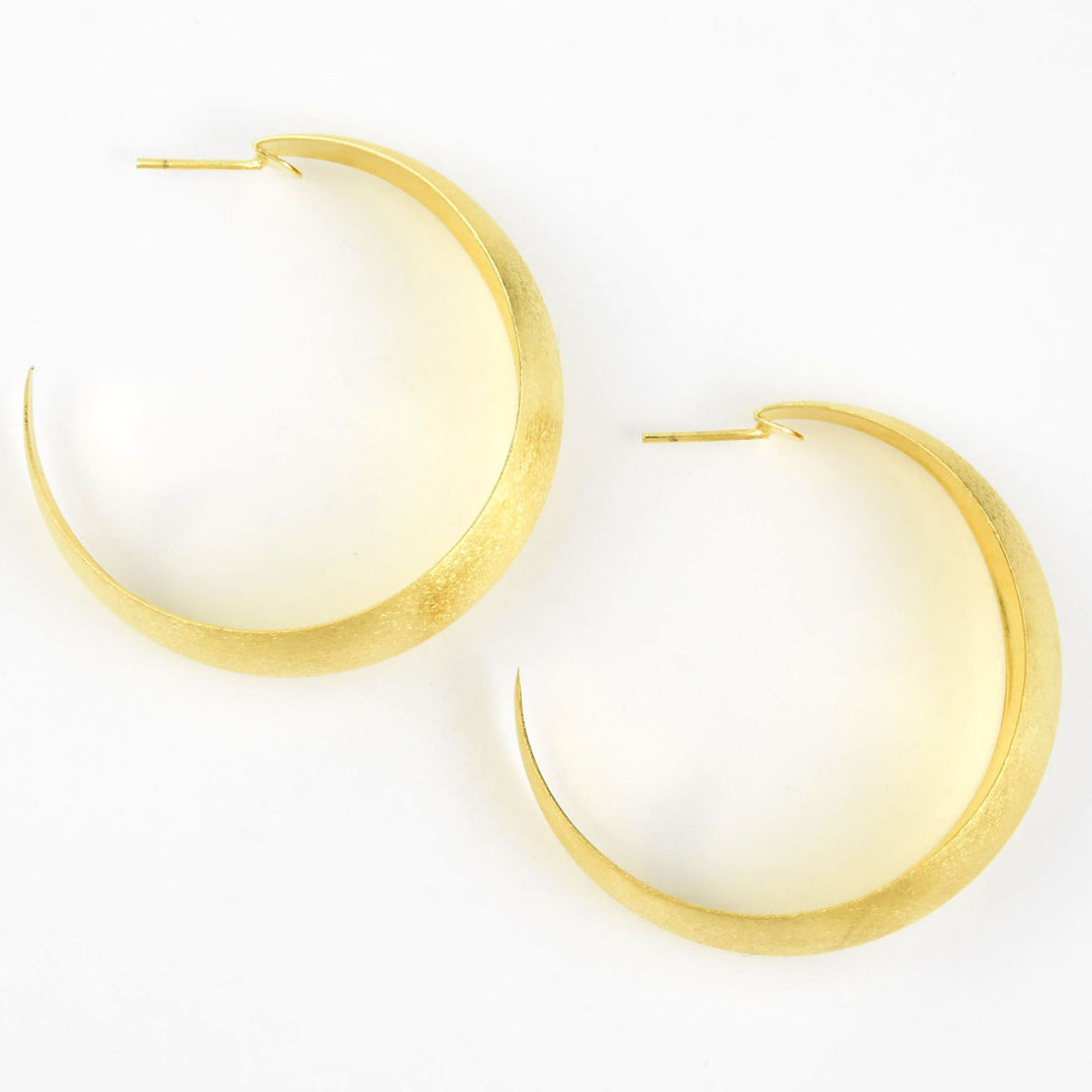 XL Curved Gold Tone Hoops