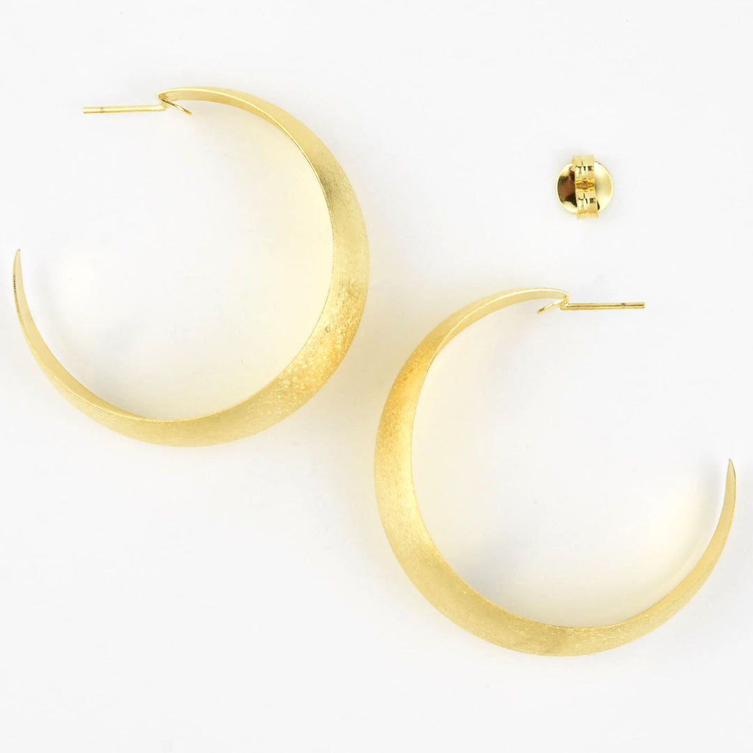 XL Curved Gold Tone Hoops