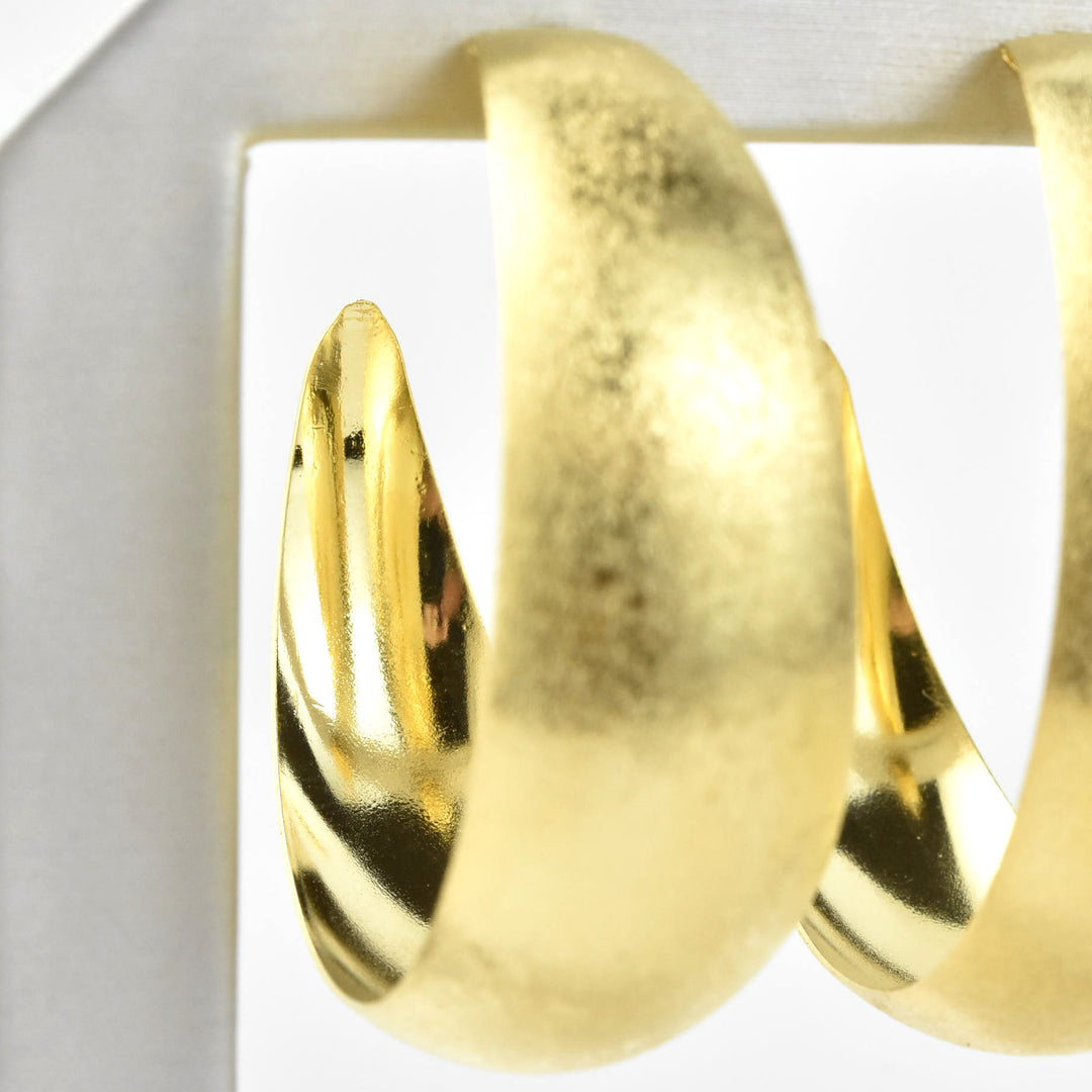 XL Curved Gold Tone Hoops