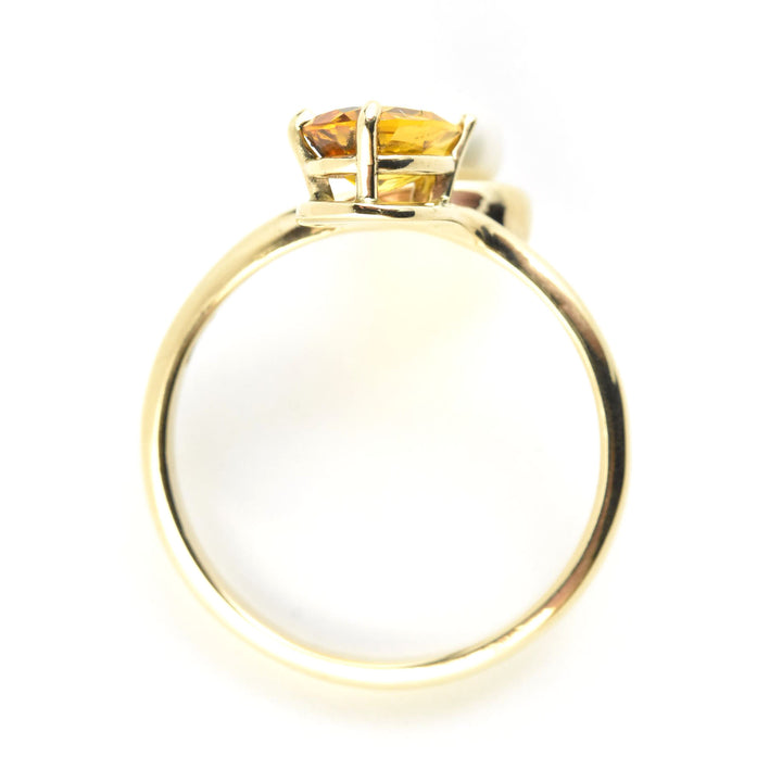 Yellow Sapphire & Pearl Moi et Toi Engagement Ring