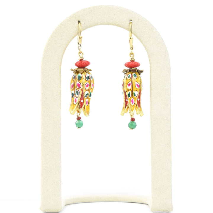 Hand-Painted Yellow Tulip Earrings