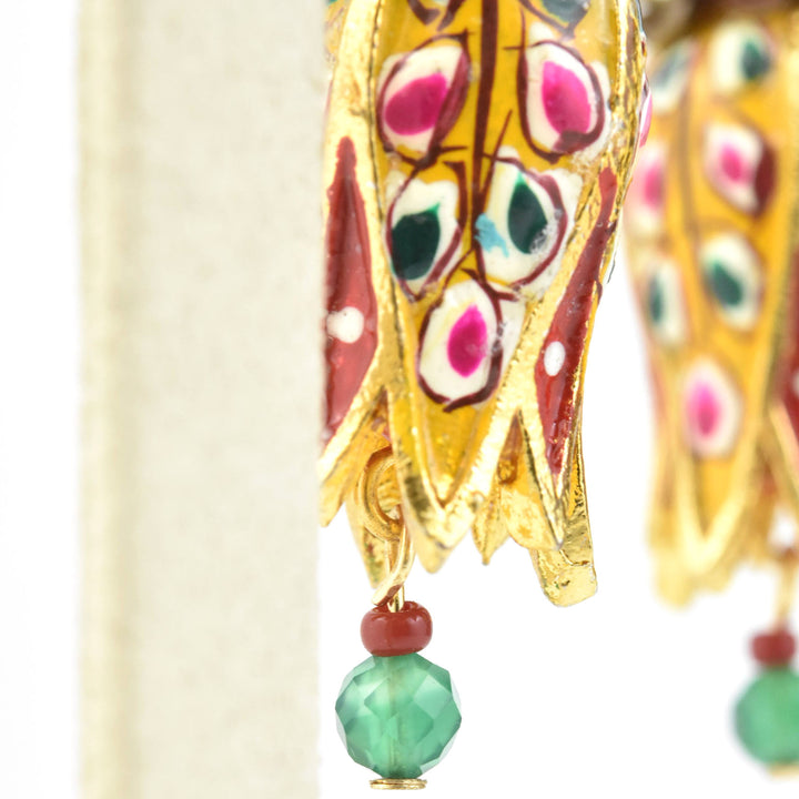 Hand-Painted Yellow Tulip Earrings