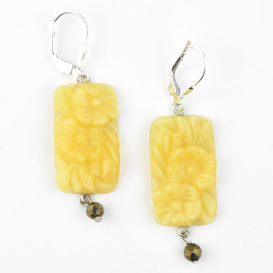 Yellow Art Glass Drops - Goldmakers Fine Jewelry