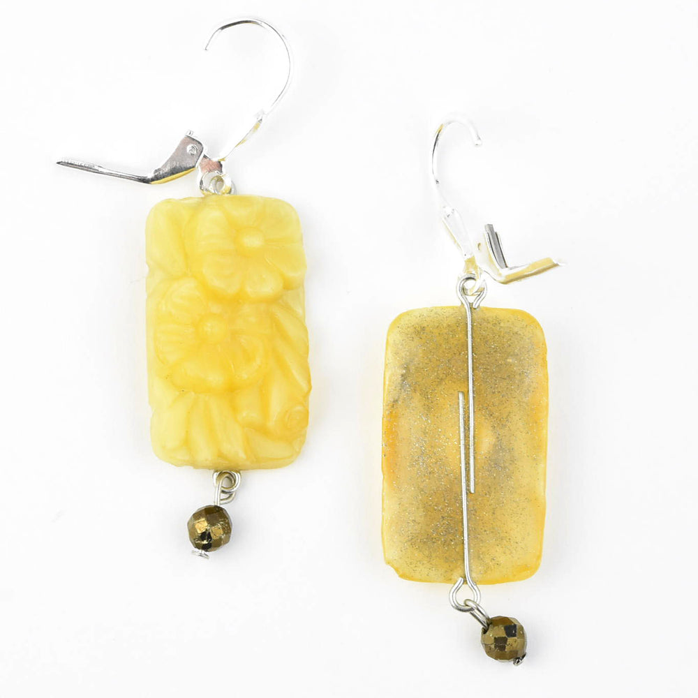 Yellow Art Glass Drops - Goldmakers Fine Jewelry
