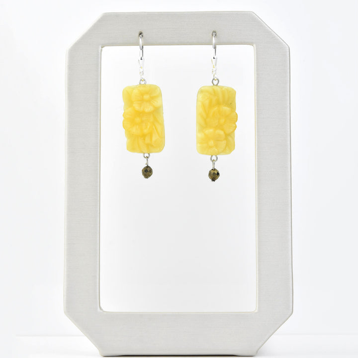 Yellow Art Glass Drops - Goldmakers Fine Jewelry
