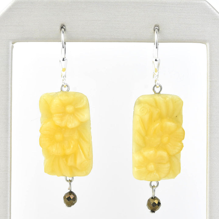 Yellow Art Glass Drops - Goldmakers Fine Jewelry