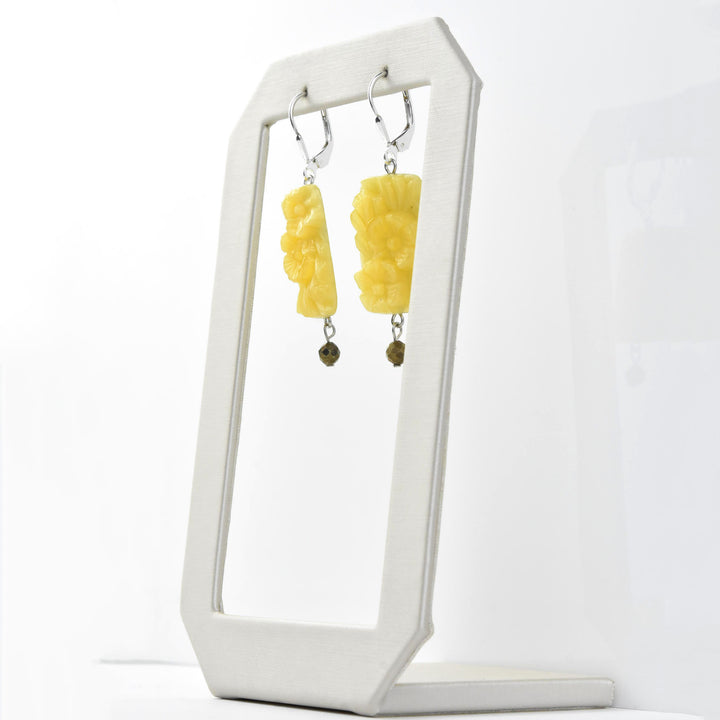 Yellow Art Glass Drops - Goldmakers Fine Jewelry