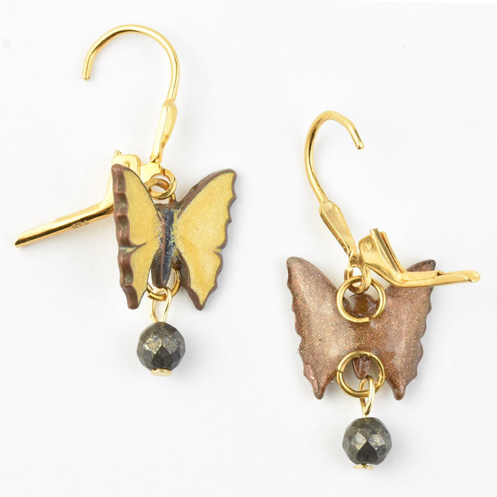 Yellow Butterfly Drop Earrings - Goldmakers Fine Jewelry