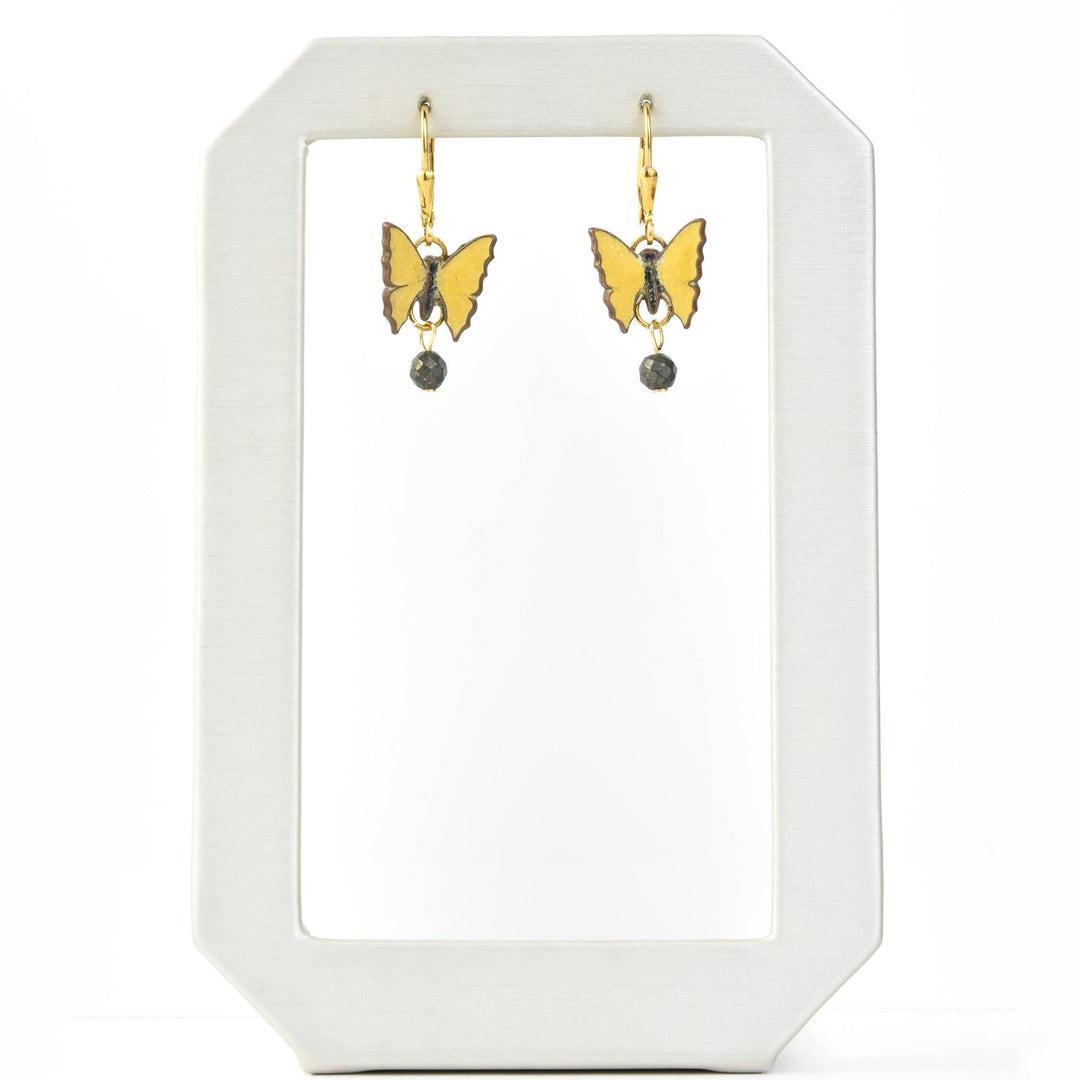 Yellow Butterfly Drop Earrings - Goldmakers Fine Jewelry