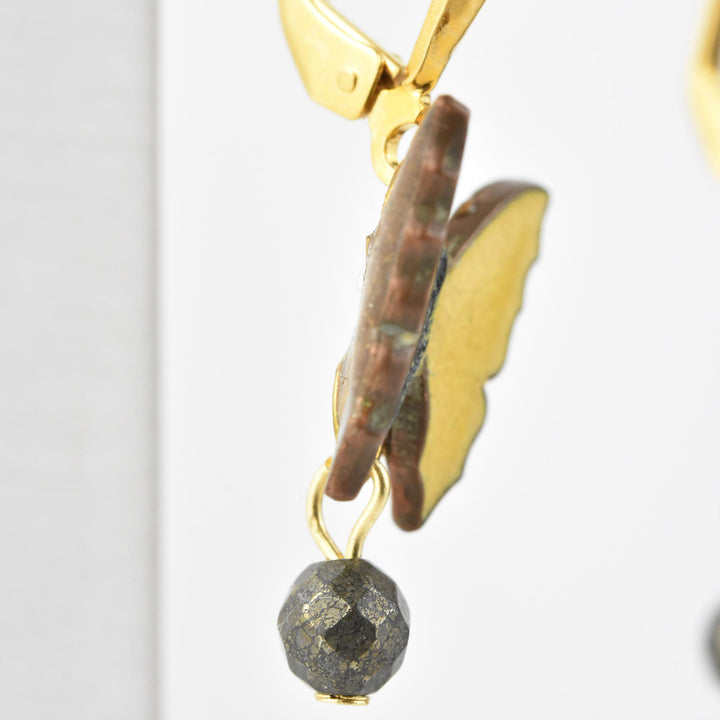 Yellow Butterfly Drop Earrings - Goldmakers Fine Jewelry
