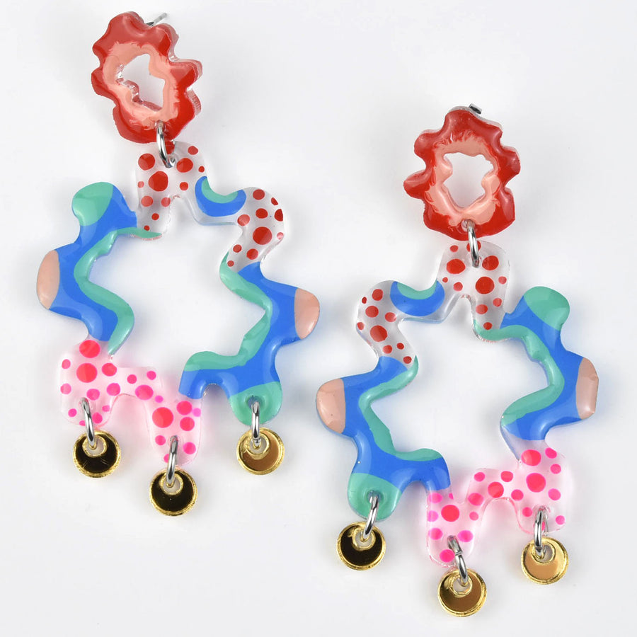 Abstract Art Squiggle Earrings - Goldmakers Fine Jewelry