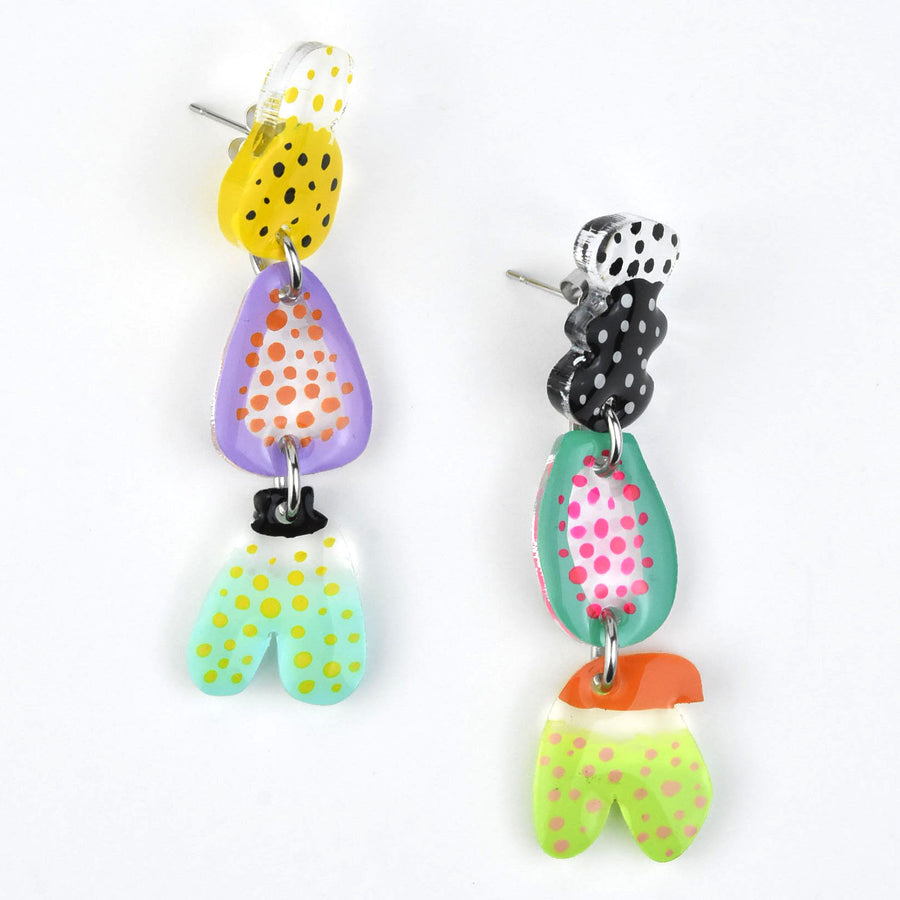 Abstract Mismatched Fruit Earrings - Goldmakers Fine Jewelry