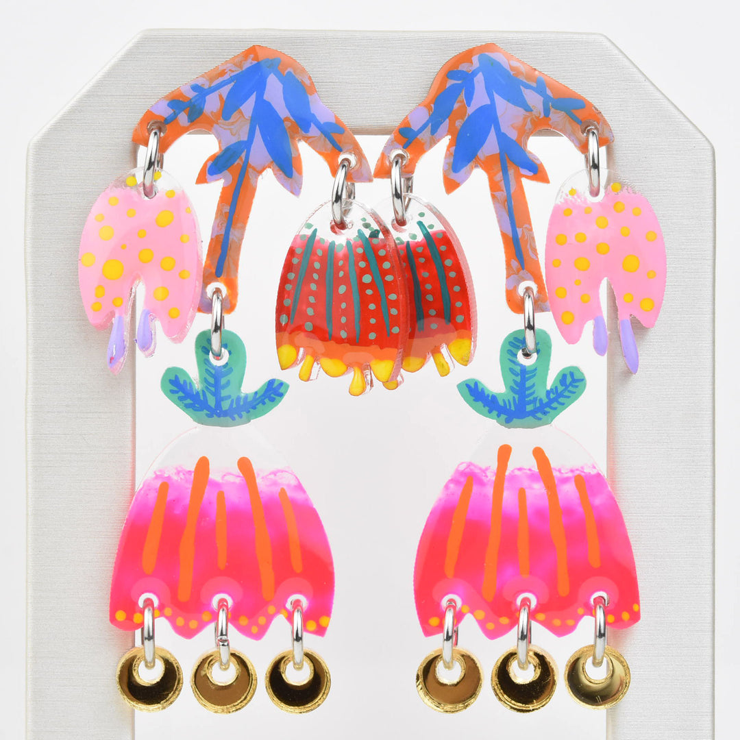 Neon Pink Tulip Earrings - Goldmakers Fine Jewelry