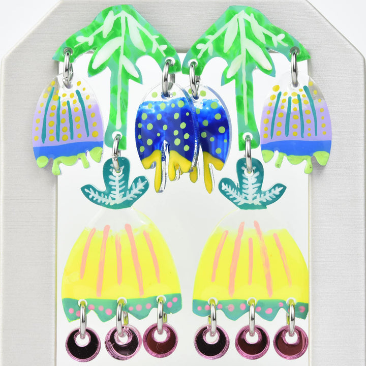 Neon Yellow Tulip Earrings - Goldmakers Fine Jewelry