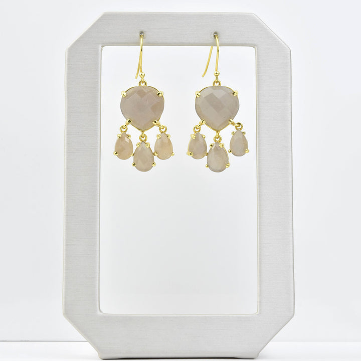 Grey Moonstone Jelly Fish Earrings - Goldmakers Fine Jewelry