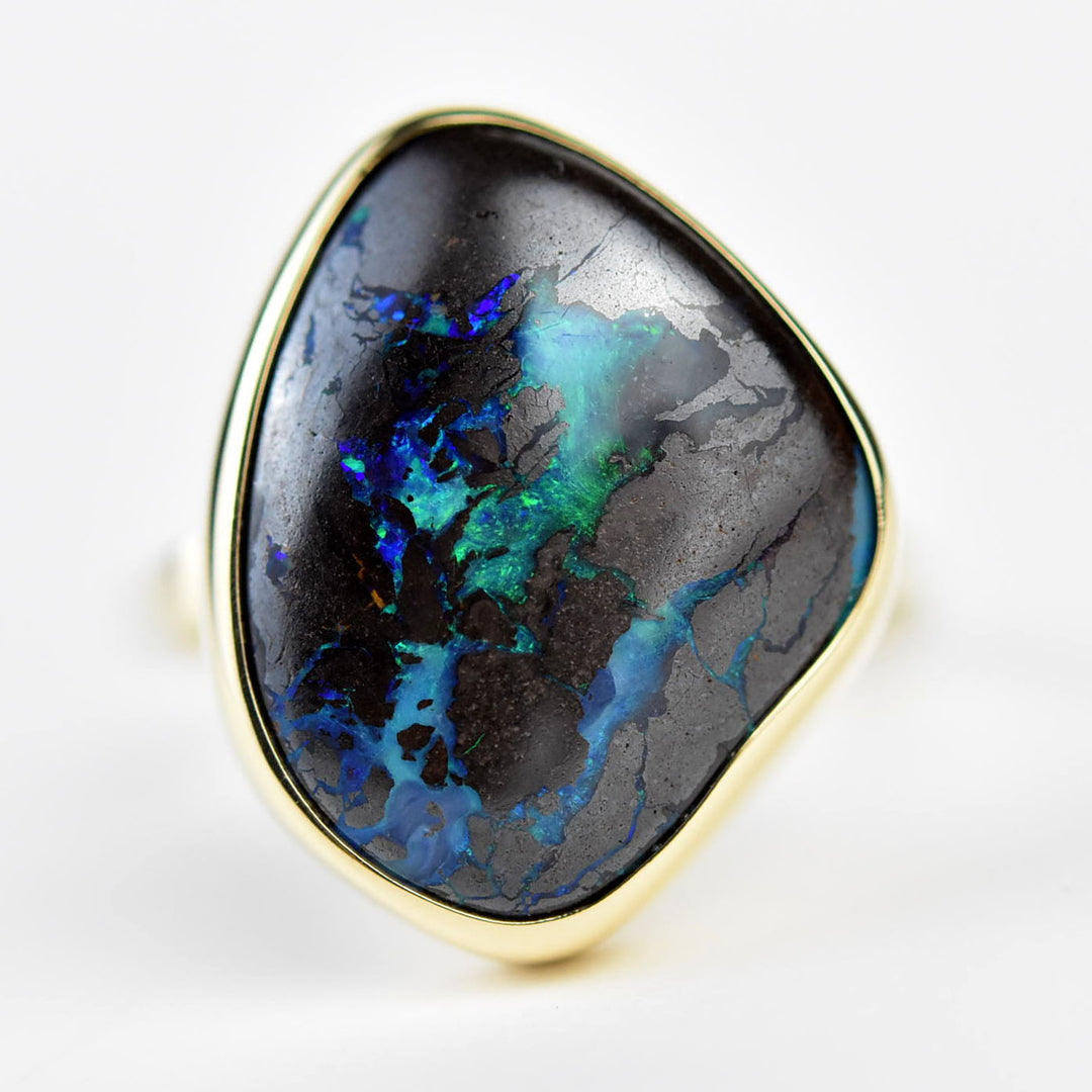Boulder Opal Ring in Gold - Goldmakers Fine Jewelry