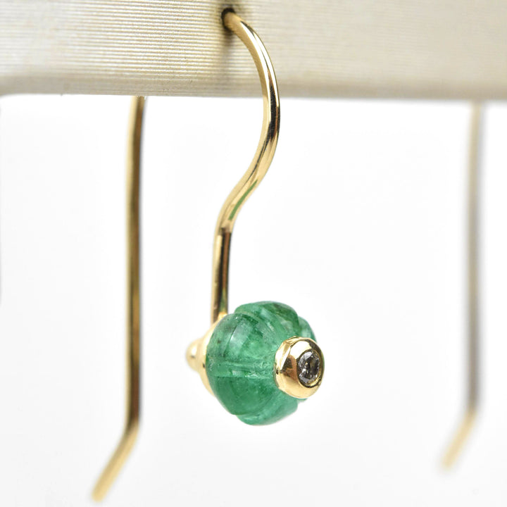 Emerald Melon Earrings in Gold - Goldmakers Fine Jewelry