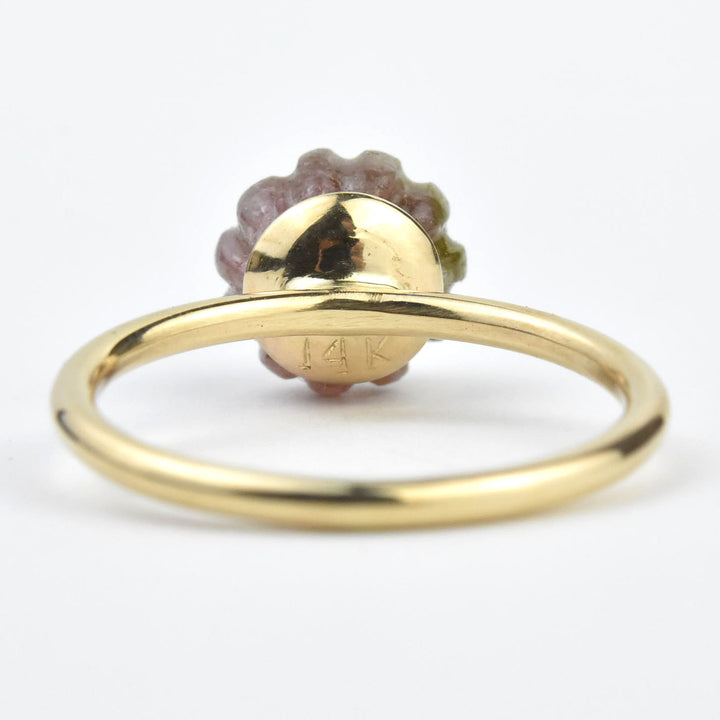 Watermelon Tourmaline Melon Ring in 14k Gold - Goldmakers Fine Jewelry