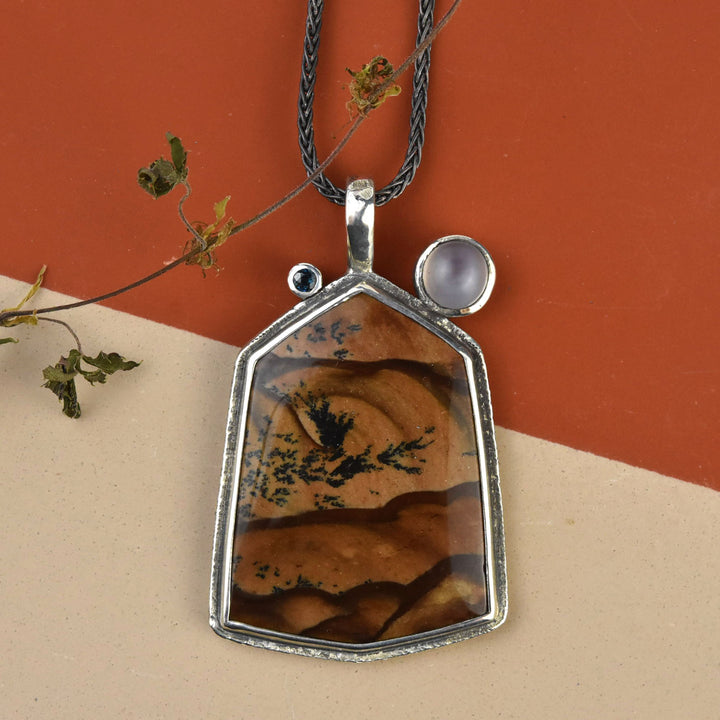 One of a Kind Landscape Jasper Pendant #3 - Goldmakers Fine Jewelry