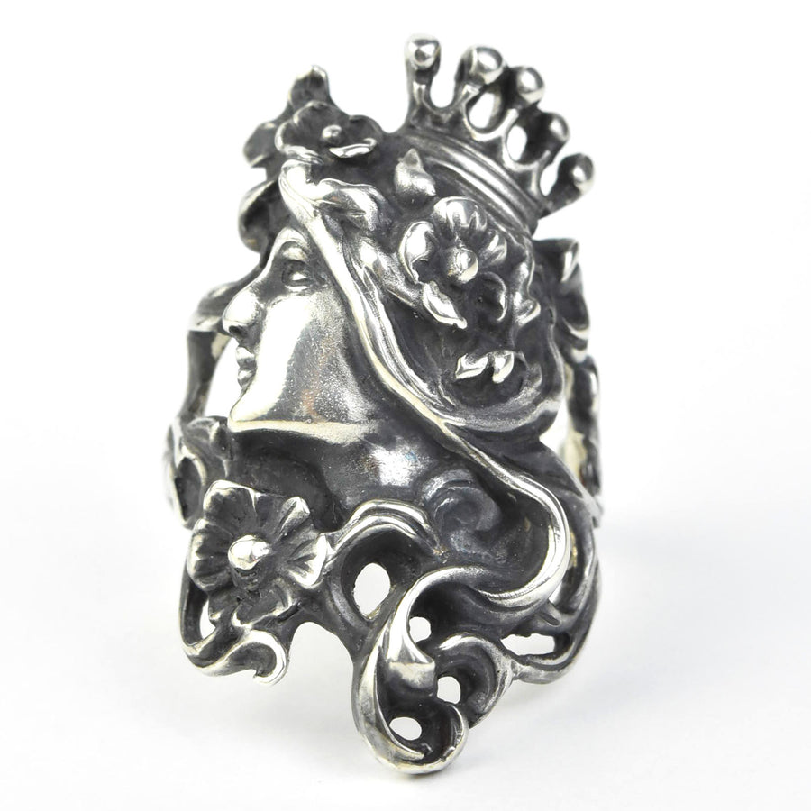 Art Nouveau Lady Ring in Sterling Silver - Goldmakers Fine Jewelry