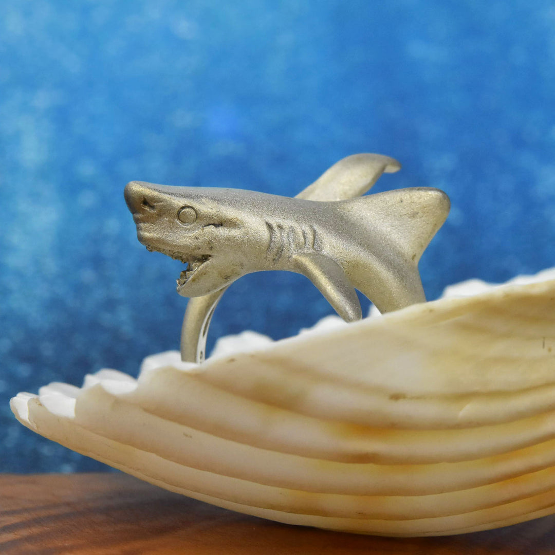 Great White Shark Ring in Sterling Silver - Goldmakers Fine Jewelry