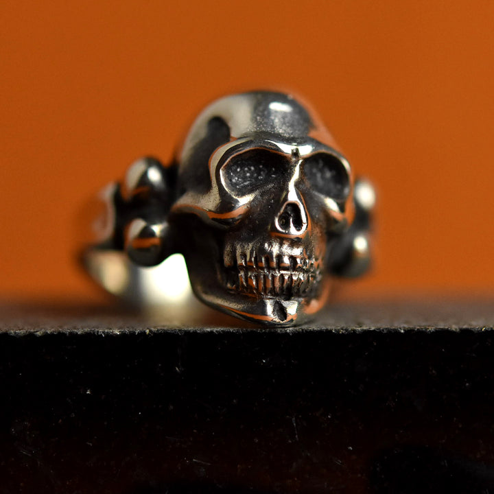 Skull and Bones Ring in Sterling Silver - Goldmakers Fine Jewelry