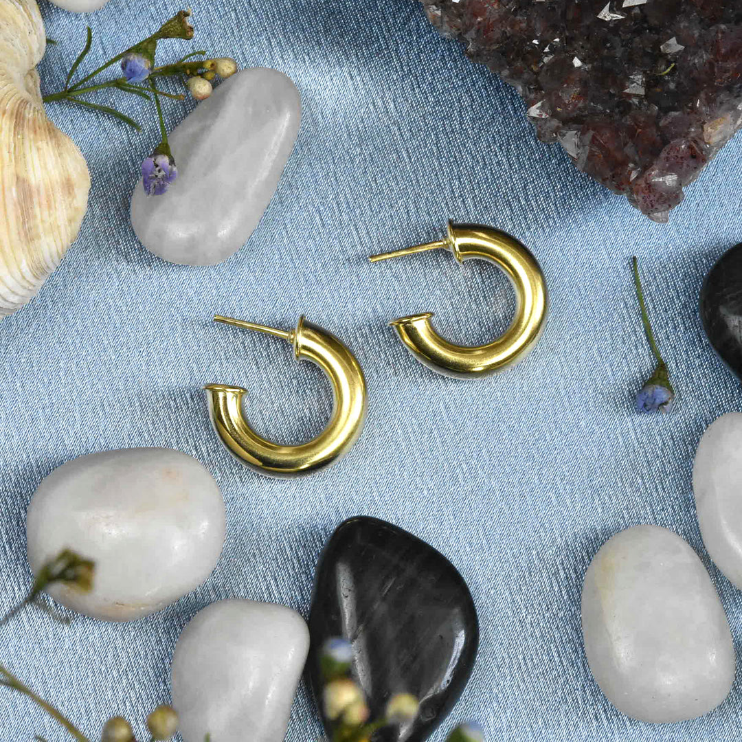 Mini Mina Gold Tone Hoops - Goldmakers Fine Jewelry