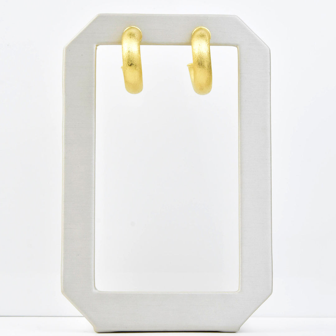 Mini Round Textured Gold Tone Hoops - Goldmakers Fine Jewelry