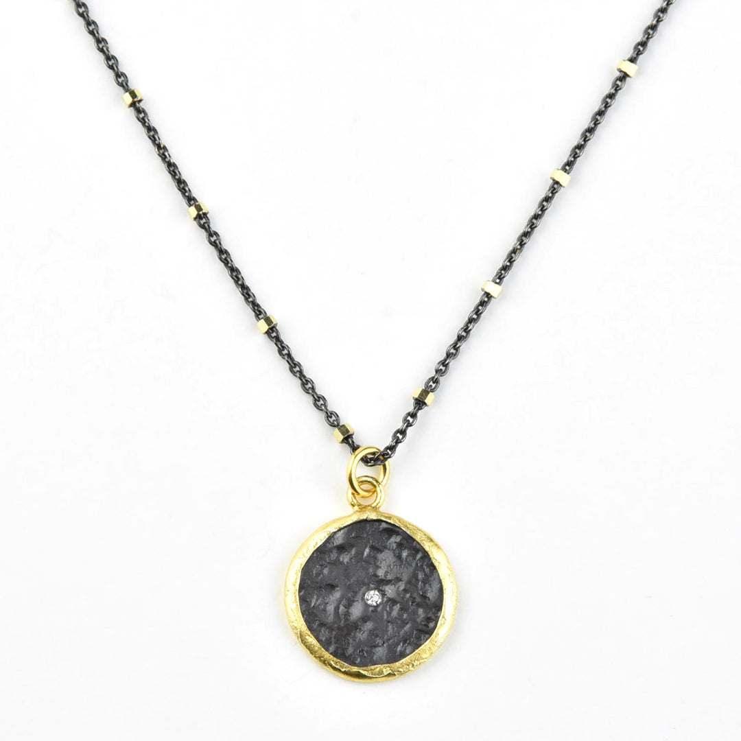 Mixed Metal Disc Coin Necklace - Goldmakers Fine Jewelry