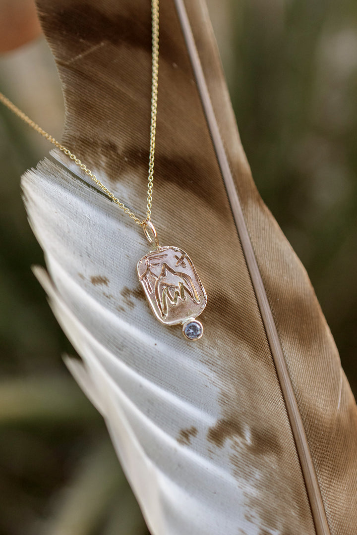 Sky Pendant with Misty Diamond in 14k Yellow Gold