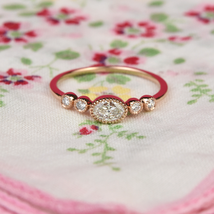 Delicate Rose Gold Diamond Band - Goldmakers Fine Jewelry
