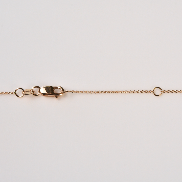 The Tatiana: Garnet Halo Necklace in Rose Gold - Goldmakers Fine Jewelry