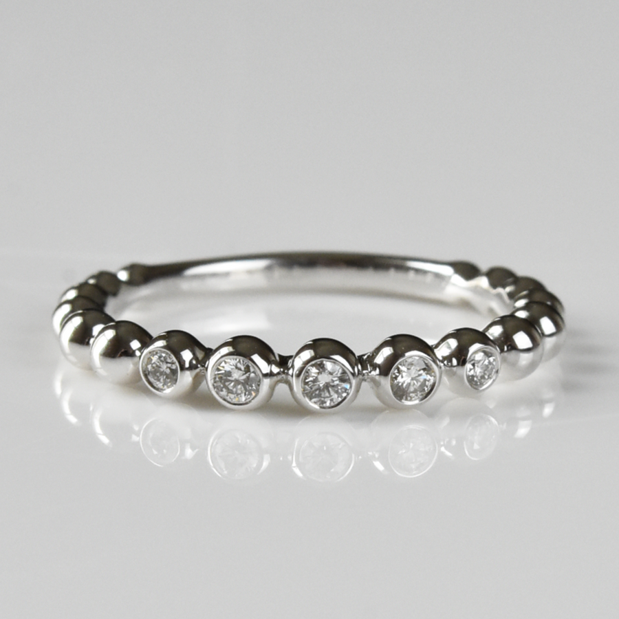 Diamond Bubble Band in White Gold - Goldmakers Fine Jewelry