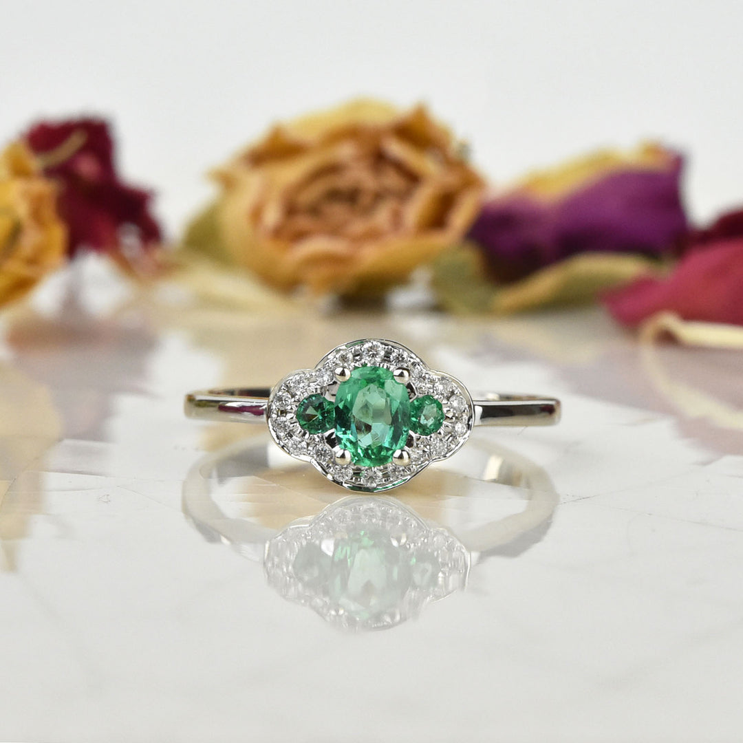 The Elizabeth Emerald and Diamond Ring - Goldmakers Fine Jewelry